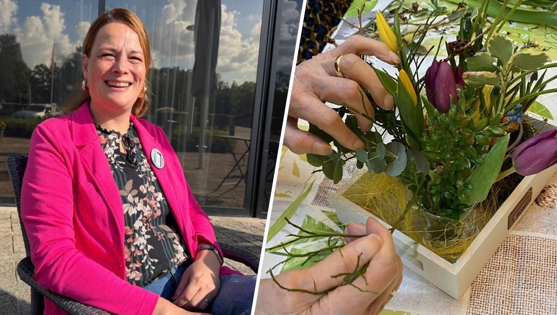 Cobi brengt kleur in woonzorgcentrum De Pol: 'Het bloemstuk is niet het belangrijkste'