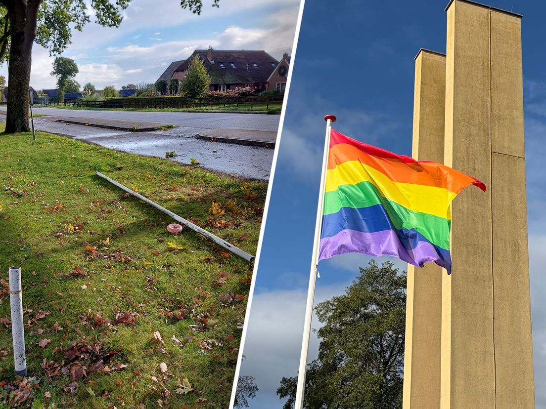Regenboogvlaggen in Oldebroek verdwenen en vernietigd