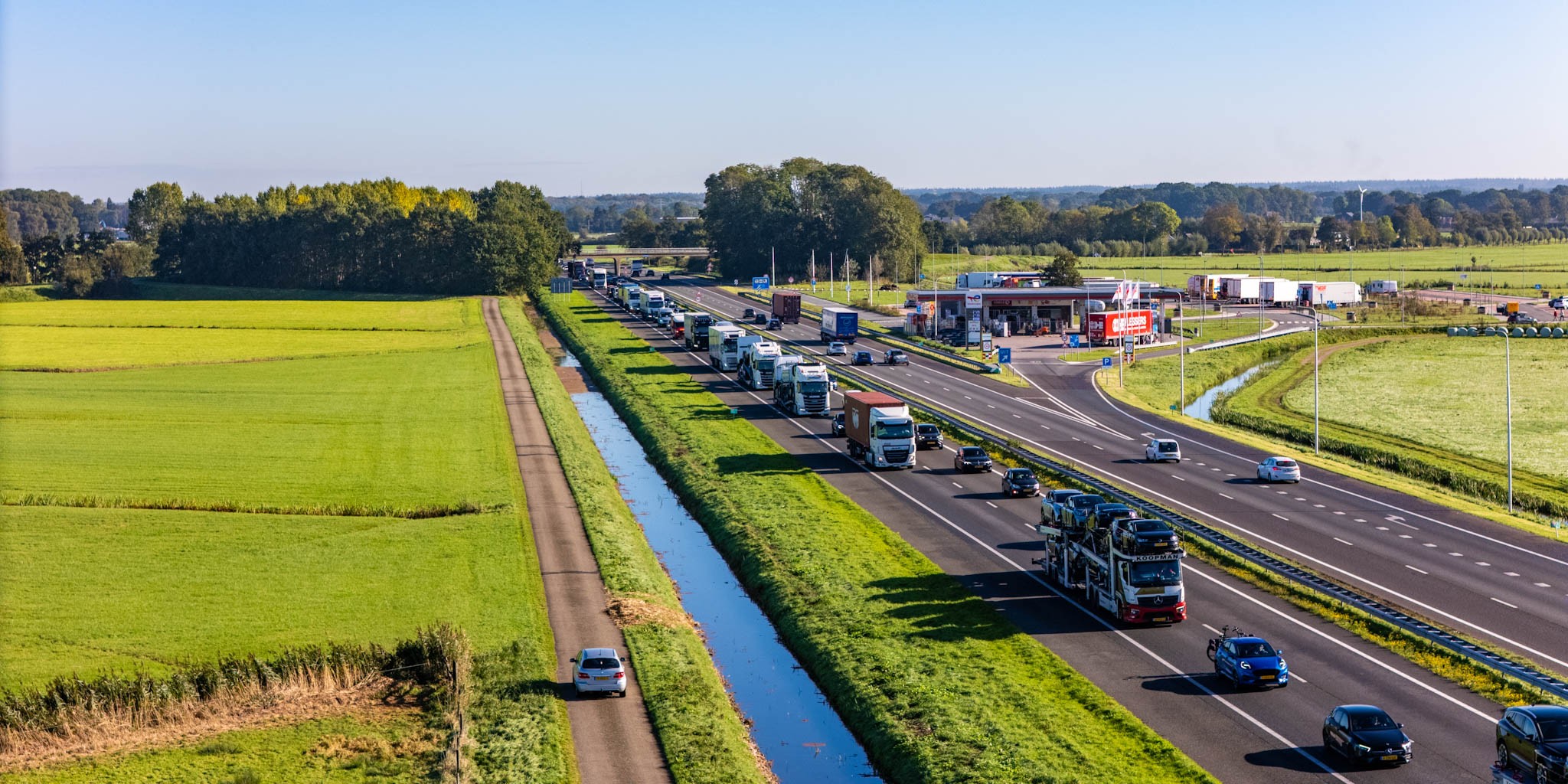 Aanrijding op A28 zorgt voor file tussen Putten en Nijkerk