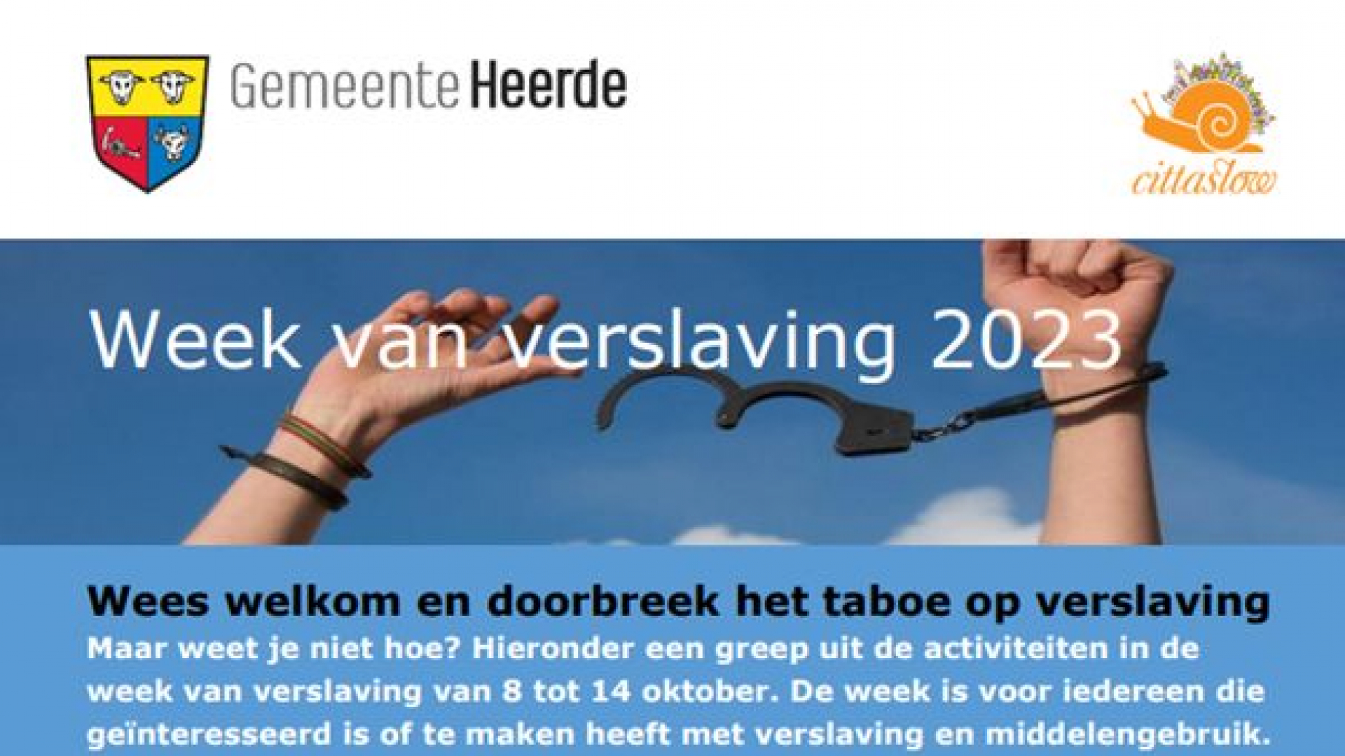 Foto: Start tweede editie week van de verslaving