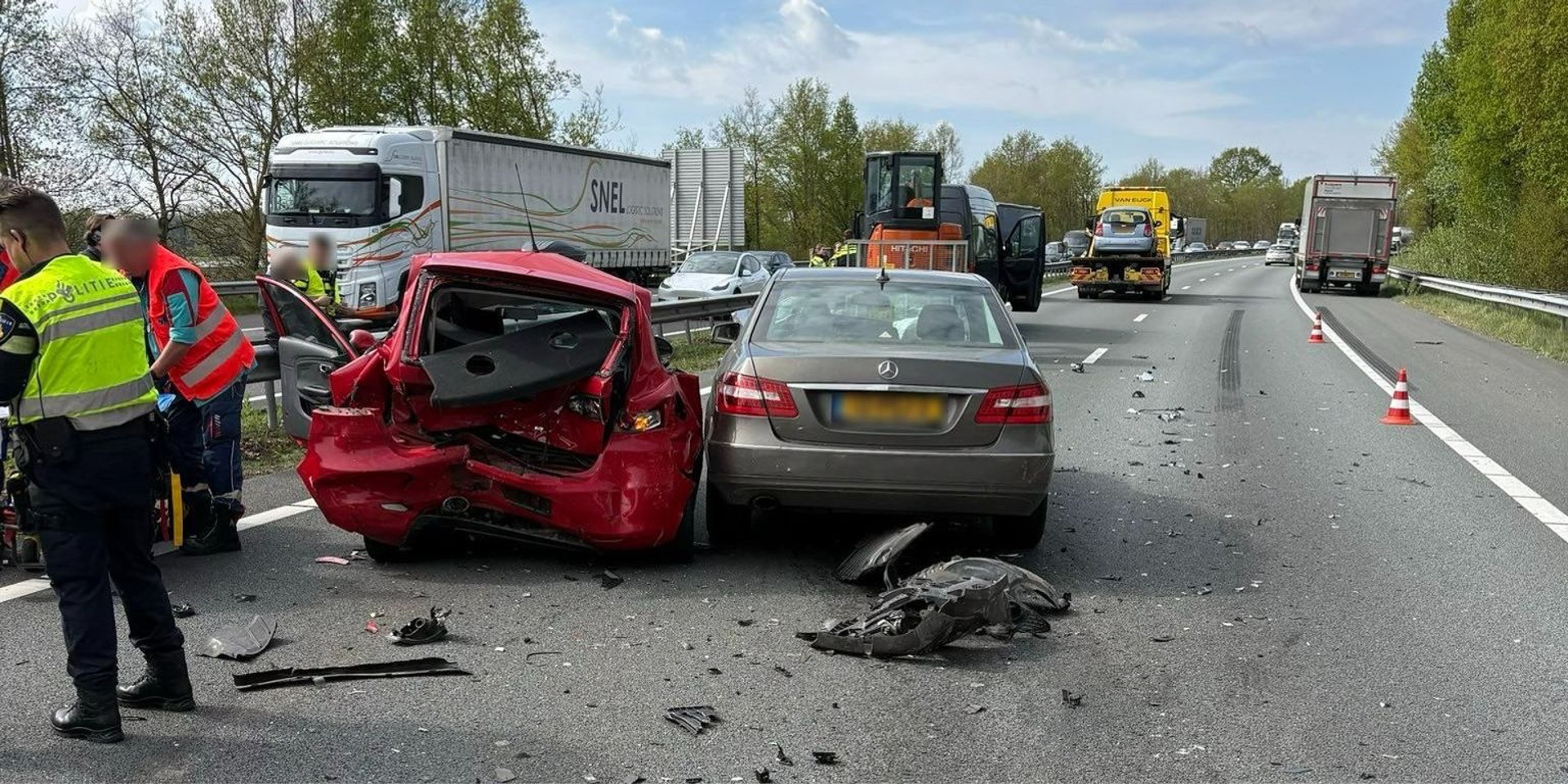 Zware verkeershinder bij Maarheeze