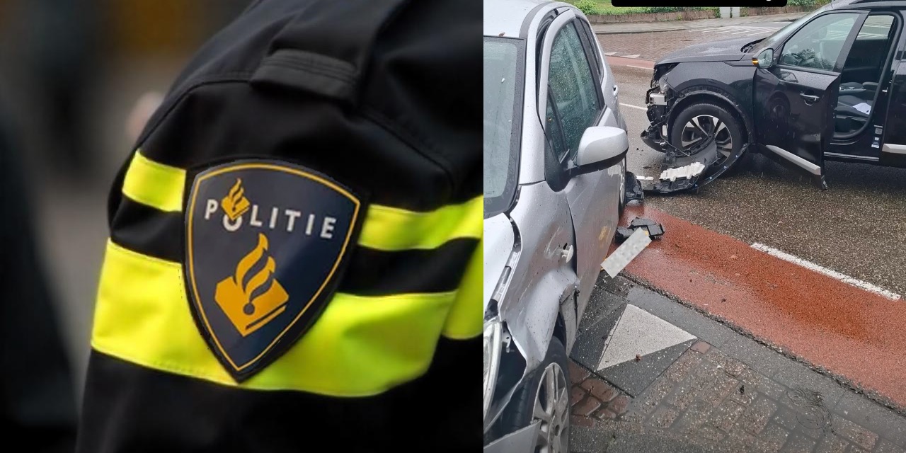 Foto: Botsing op kruising in Budel