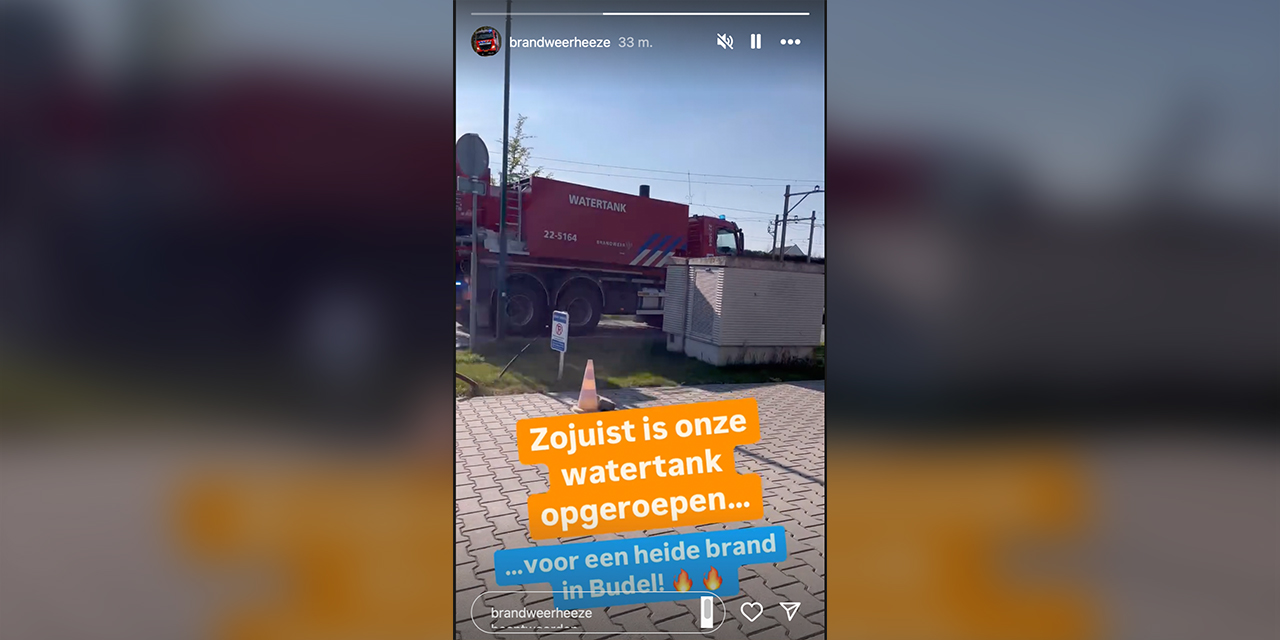 Brandbestrijding in natuurgebied rond Maarheeze