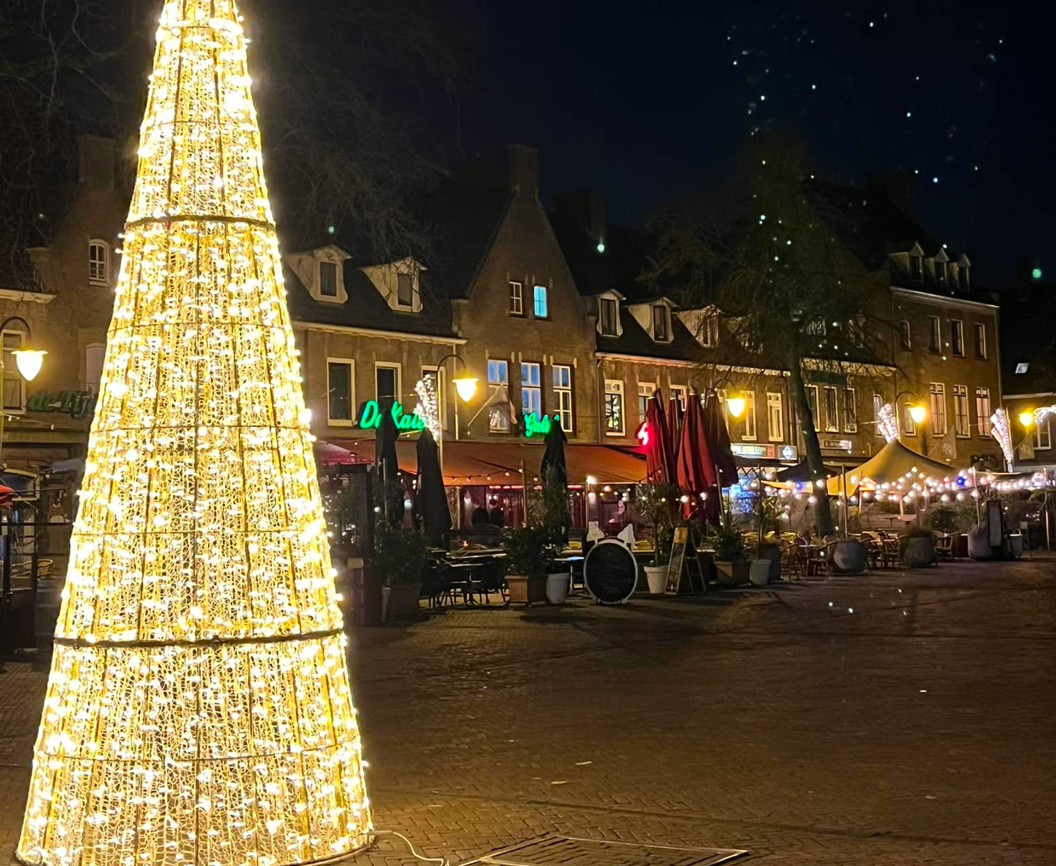 Foto: Controverse rond de kerstboom op de Grote Markt in Wageningen