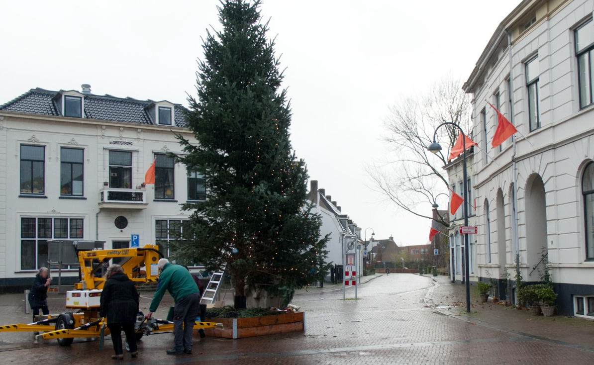 Foto: Controverse rond de kerstboom op de Grote Markt in Wageningen