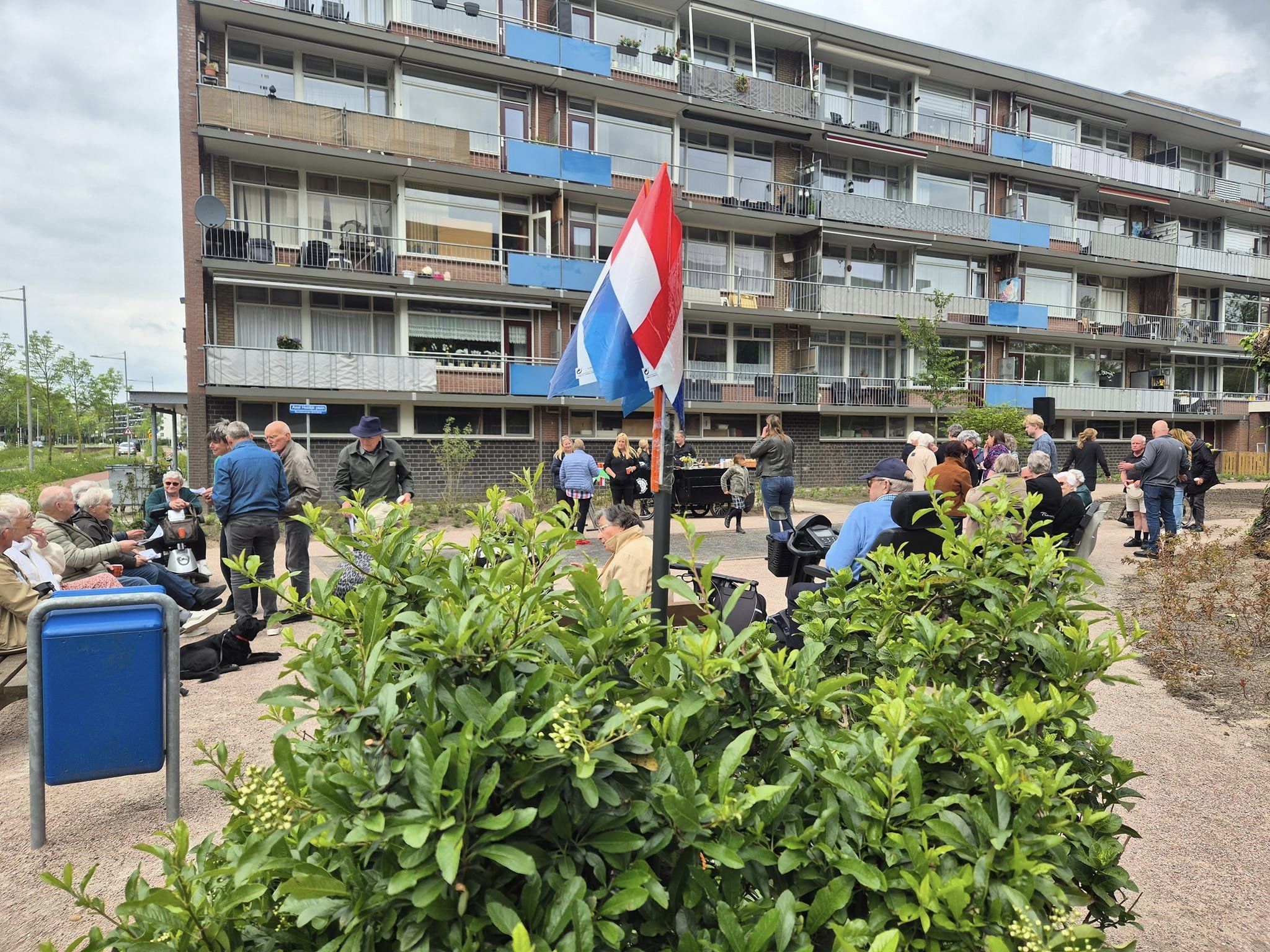 Foto: Groene oases tussen de Rooseveltweg flats