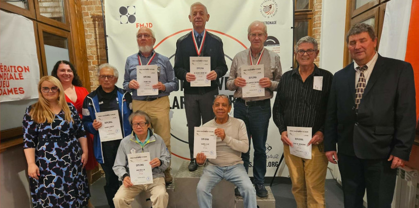 Foto: Vier Medailles voor Veteranen van WSDV bij WK Dammen in Polen