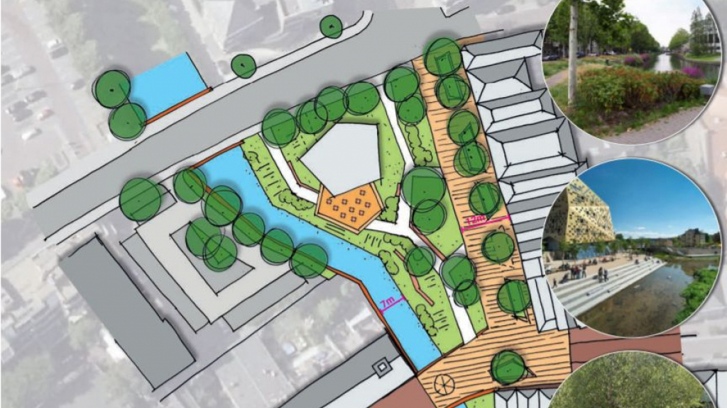 Foto: Stadsgracht Wageningen wordt weer in oude staat hersteld